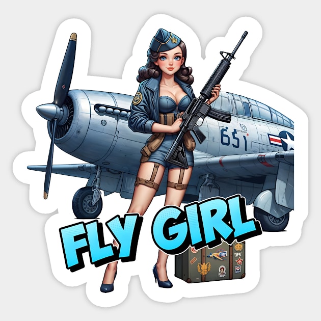 Fly Girl Sticker by Rawlifegraphic